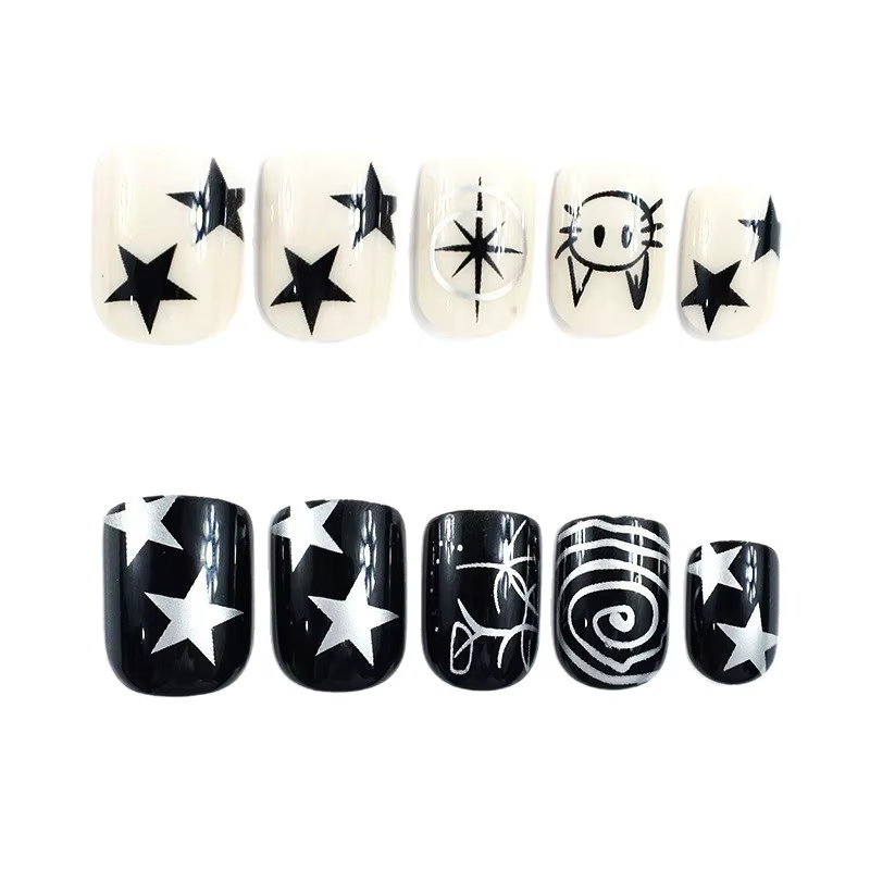 24 pièces de faux ongles carrés pour nail art