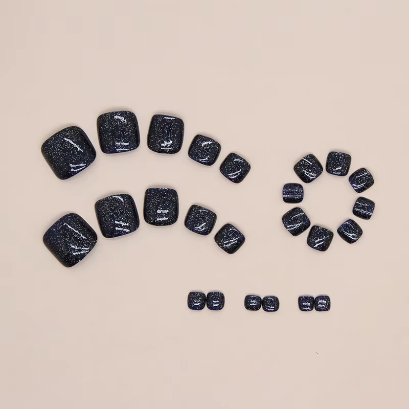 Faux ongles à pression galaxie bleu profond