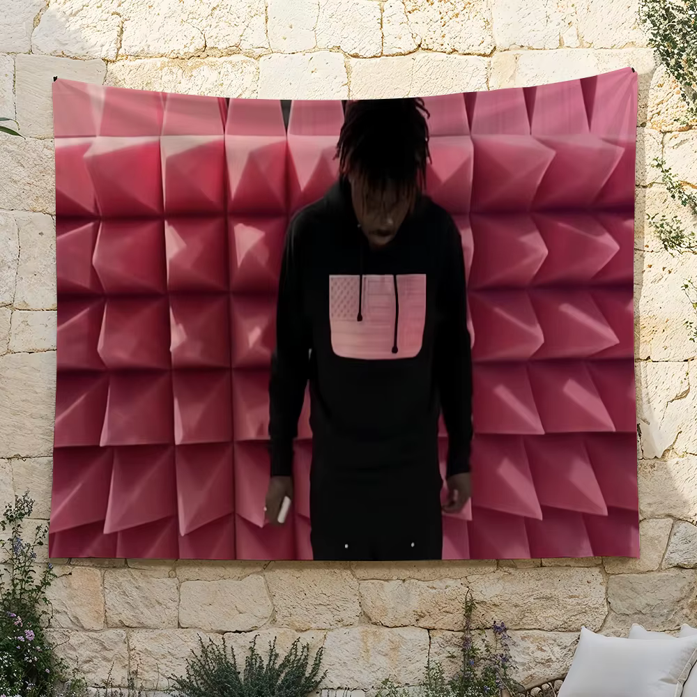Drapeau rose de Pâques du rappeur Fakemink, idéal pour les fêtes, les clubs, la décoration murale intérieure et extérieure, bannière, cadeau pour les fans