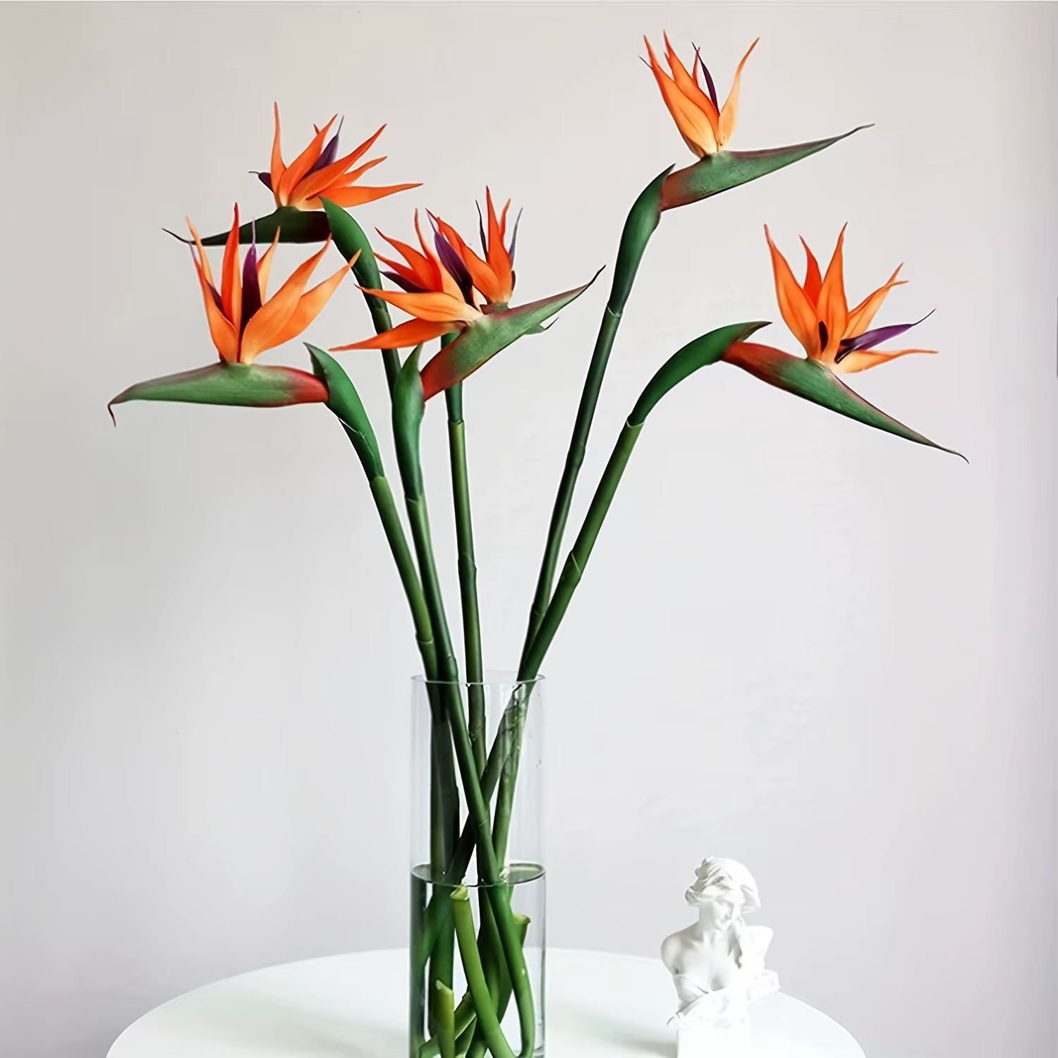 Fleurs artificielles d'oiseau du paradis, 3 pièces, Strelitzia en caoutchouc, fleur à longue tige de 24.5 pouces, adaptée au bricolage, décor à thème de fête à domicile