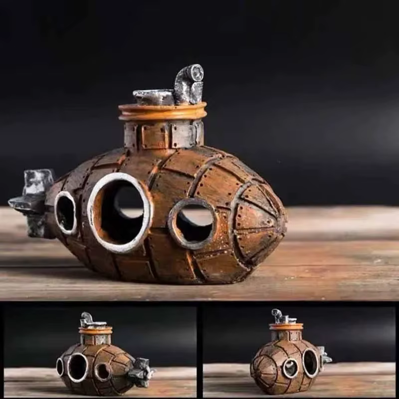 Ornements sous-marins en résine pour aquarium, décoration de réservoir de poissons, abri pour poissons et crevettes, accessoires de paysagisme pour aquarium