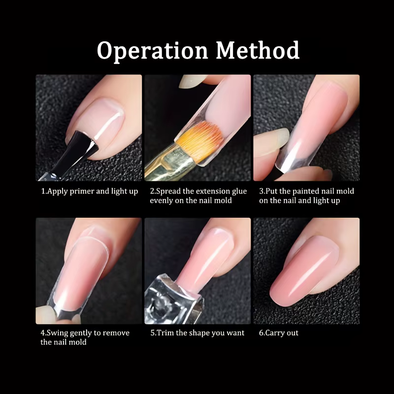 Système d'ongles double à couverture complète transparente