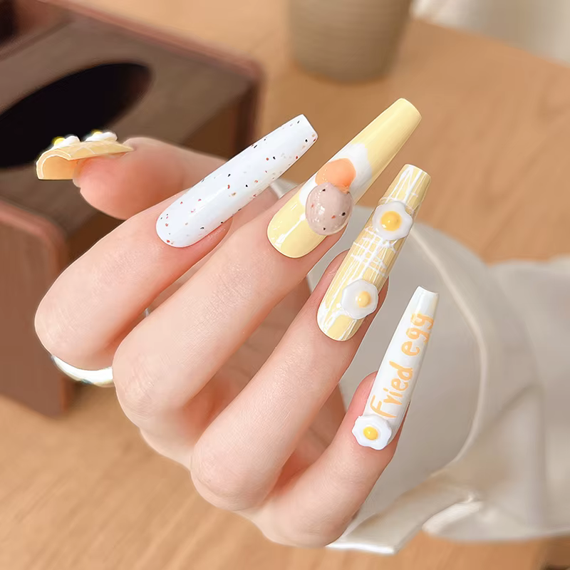 Mini œufs pochés 3D, décorations pour Nail Art
