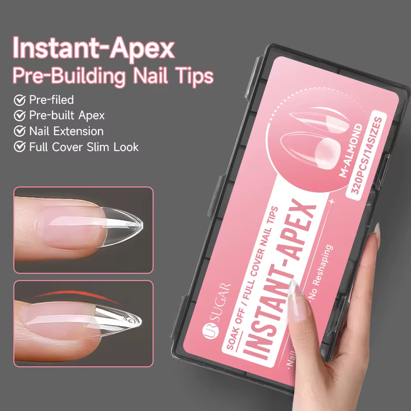 UR SUAGR 320 pièces Capsules d'ongles pré-montées transparentes INSTANT-APEX
