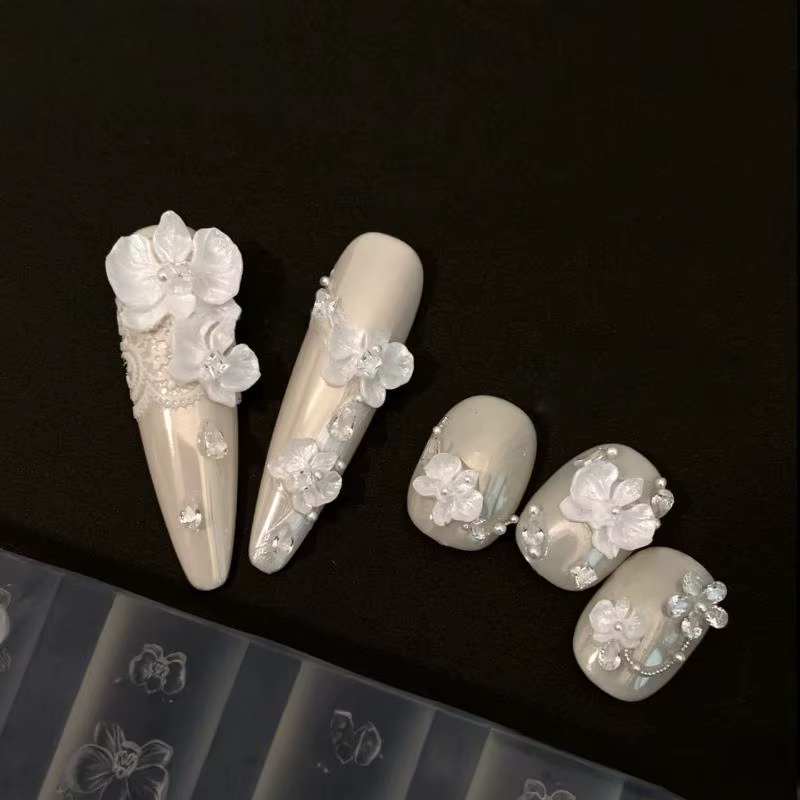 Moule à ongles Design orchidée papillon doux
