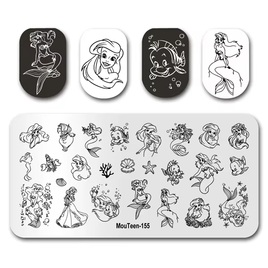 Plaque de tampon MouTeen-148 grandes plaques d'estampage d'ongles Disney Mickey Mouse ensemble de manucure