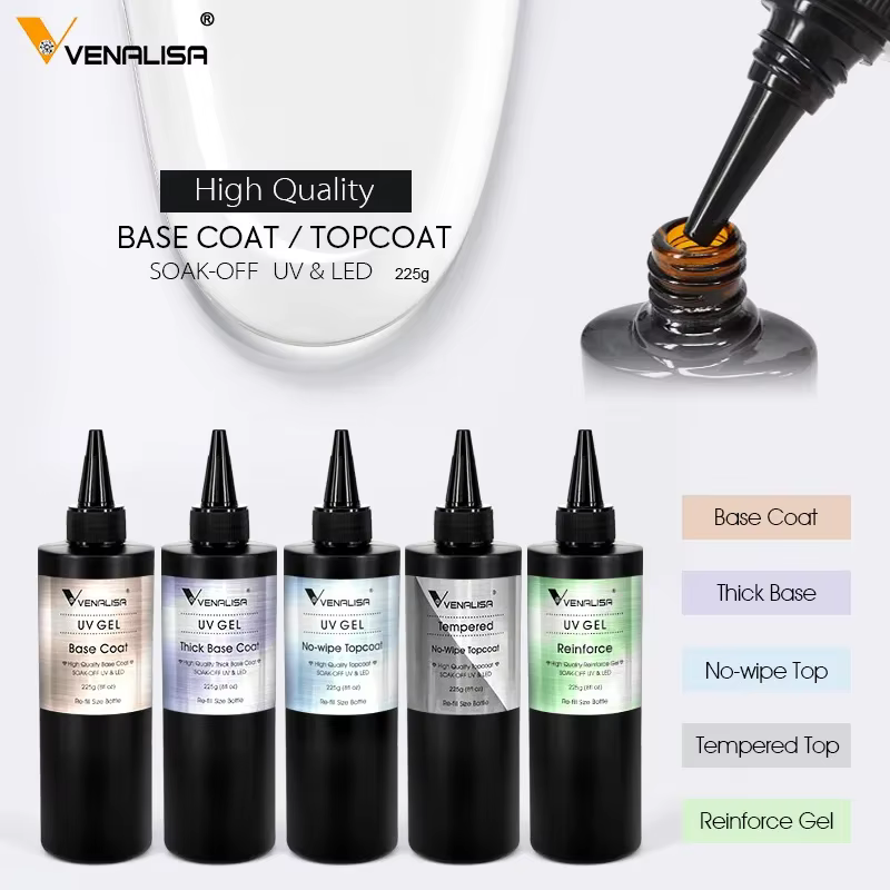 Venalisa longue tenue couche de finition trempée renforcer Gel recharge paquet tremper UVLED vernis à ongles Gel grand Volume 225g/30ml Gel de Base