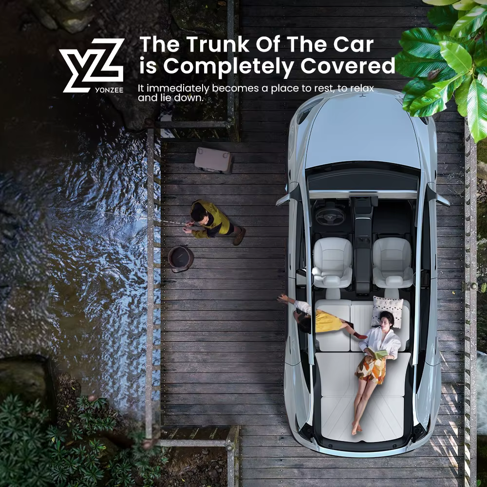 YZ Pour Tesla Modèle Y Juniper 2021-2026 Tapis en cuir entièrement entourés Tapis imperméables non glissants Tapis sur mesure