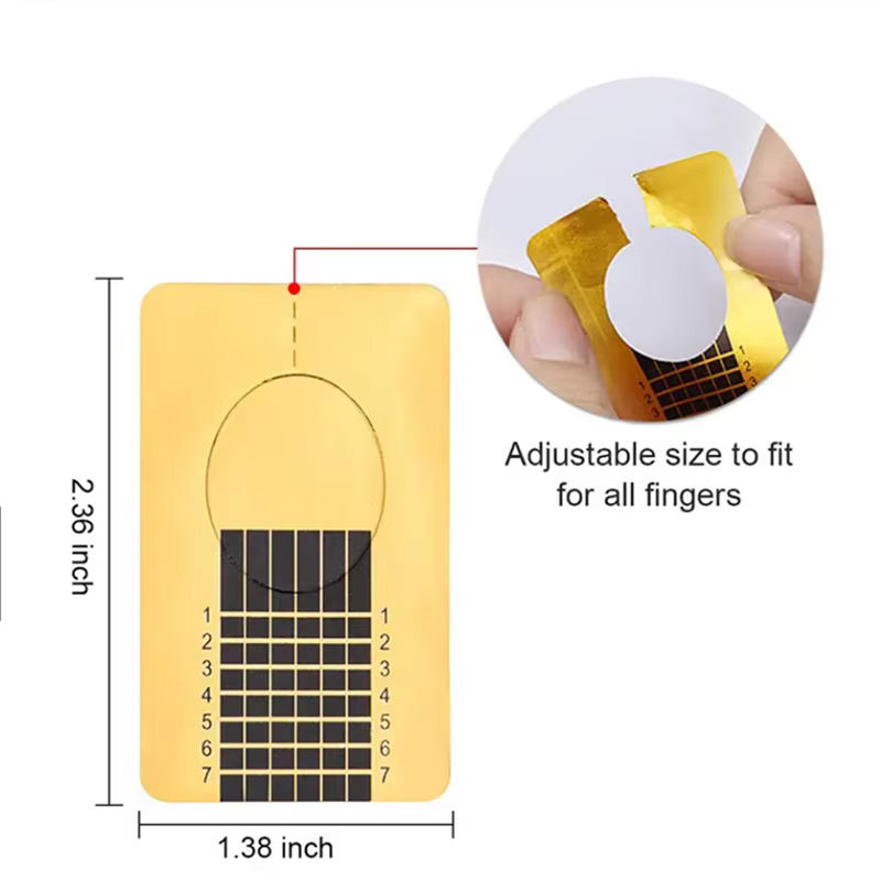 Autocollant de forme d'ongle pour pointes de poudre acrylique