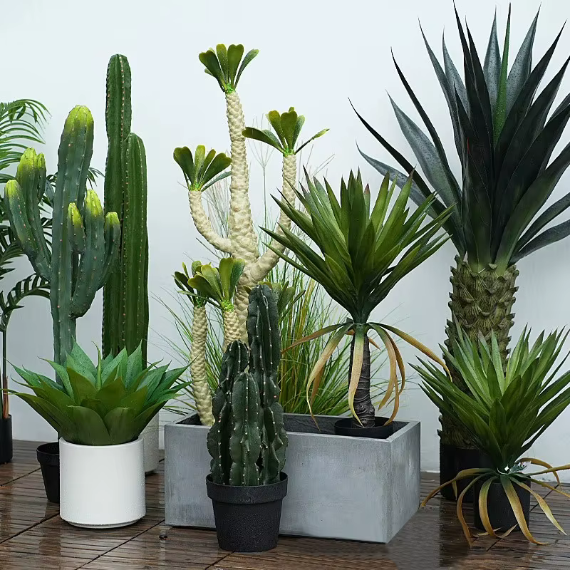Plante succulente verte artificielle d'agave tropicale avec pot, ornements de balcon extérieur, décorations d'intérieur à la maison, décorations de chambre à coucher, 1,5 pi, H2042