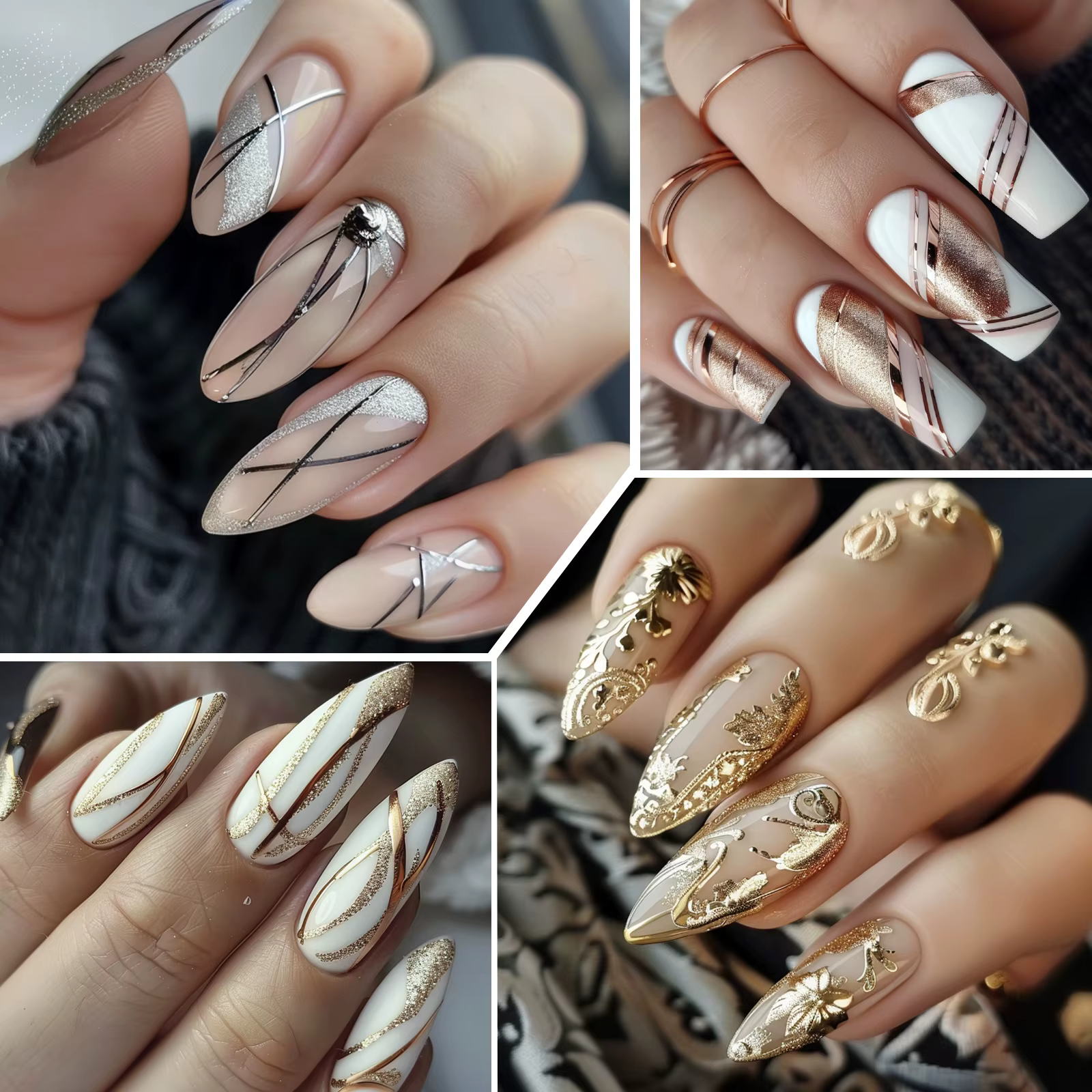 Vernis à ongles Gel à revêtement métallique or argent, effet métallique miroir chromé, Super lumineux, UV LED française, Semi-Permanent