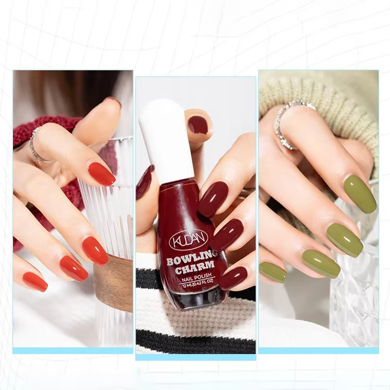 2025 été couleur unie vernis à ongles mandarine paillettes