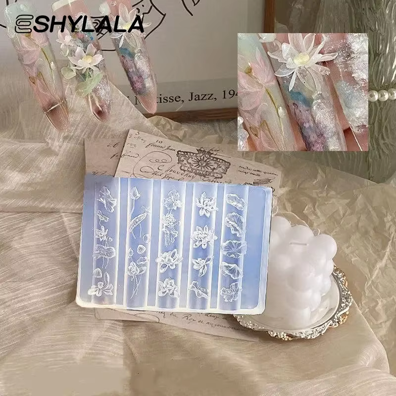 Lotus 3D Silicone Transparent moule à ongles feuilles
