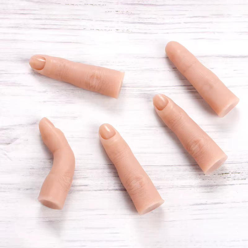 Faux Ongles en Silicone Souple pour la Pratique de Manucure