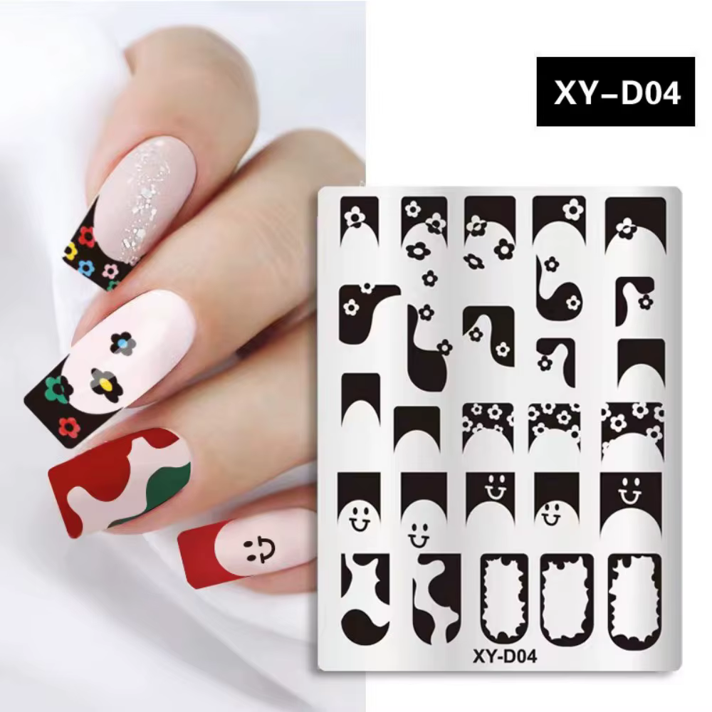 Nouveaux pochoirs pour nail art français : motifs floraux