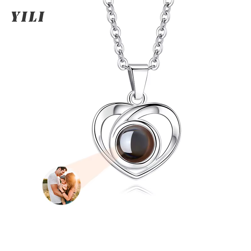 Collier coeur personnalisé avec photo à l'intérieur collier photo coeur personnalisé personnalisé bijoux en or rose cadeaux pour femmes filles