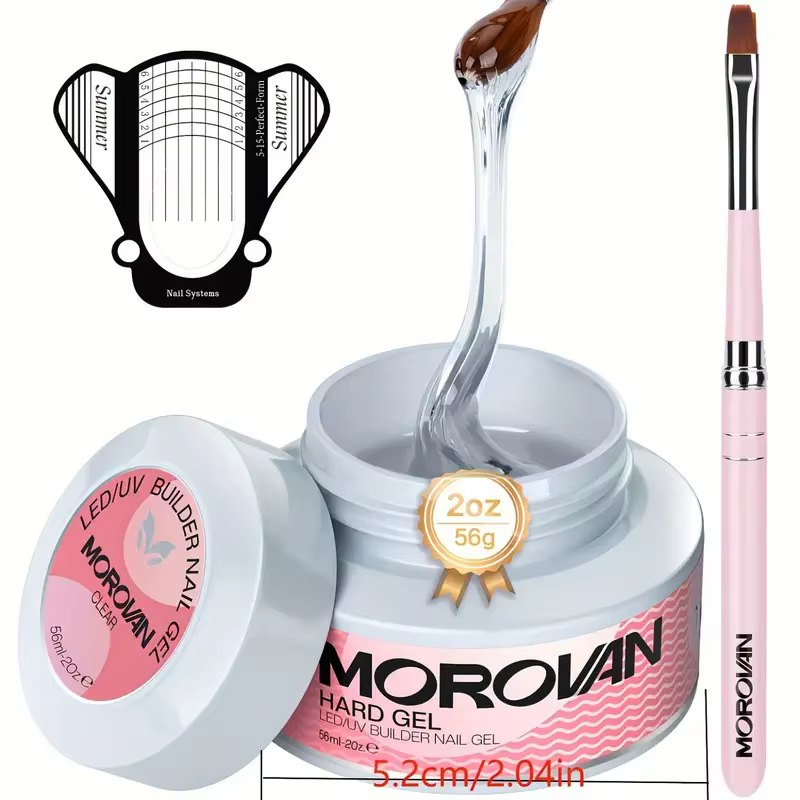 Ensemble de manucure avec formes, LED/UV, gel dur pour extension d'ongles