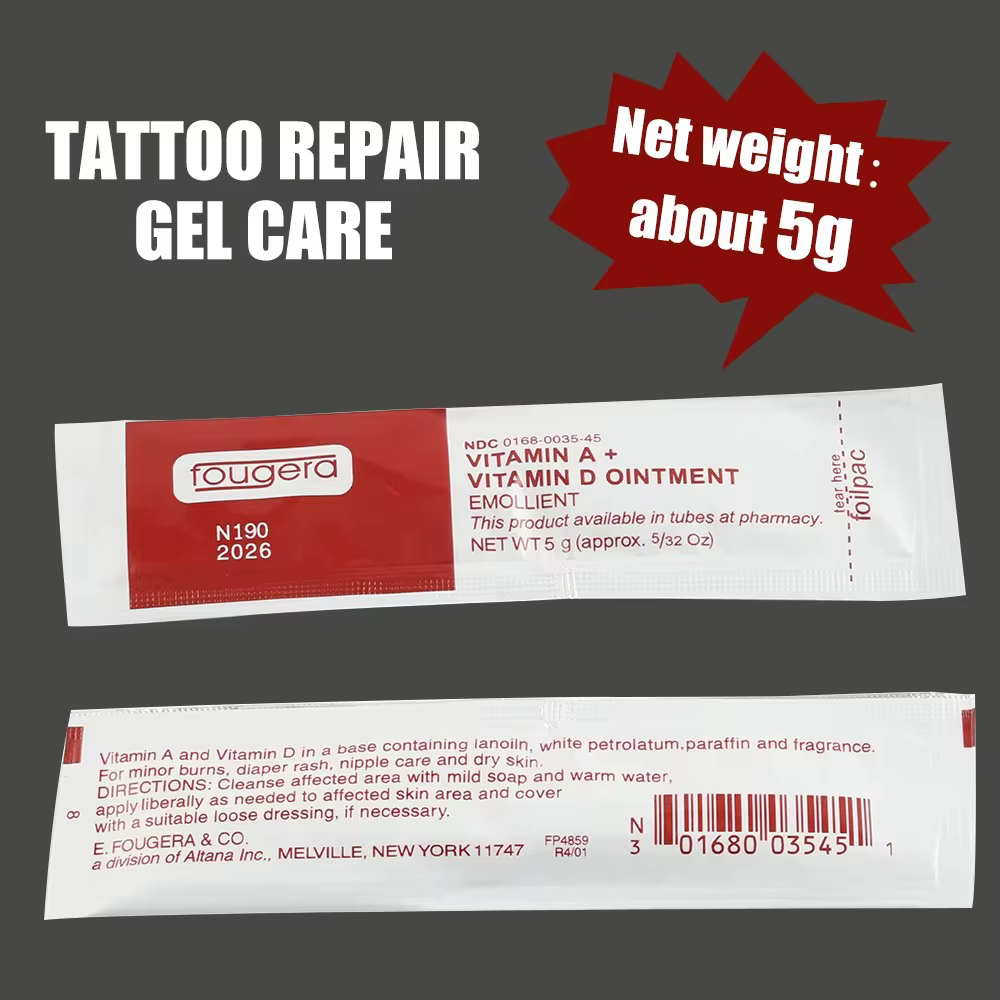 100/50/30/10 pièces crème de soin après tatouage Fougera vitamine A & D pommade tatouage Anti cicatrice Gel de réparation pour maquillage Permanent Gel de guérison