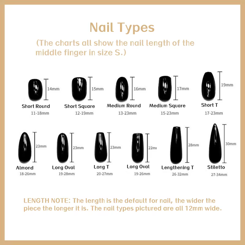 10 pièces presse à la main sur les ongles couleur noire de pistolet Aurora acrylique faux