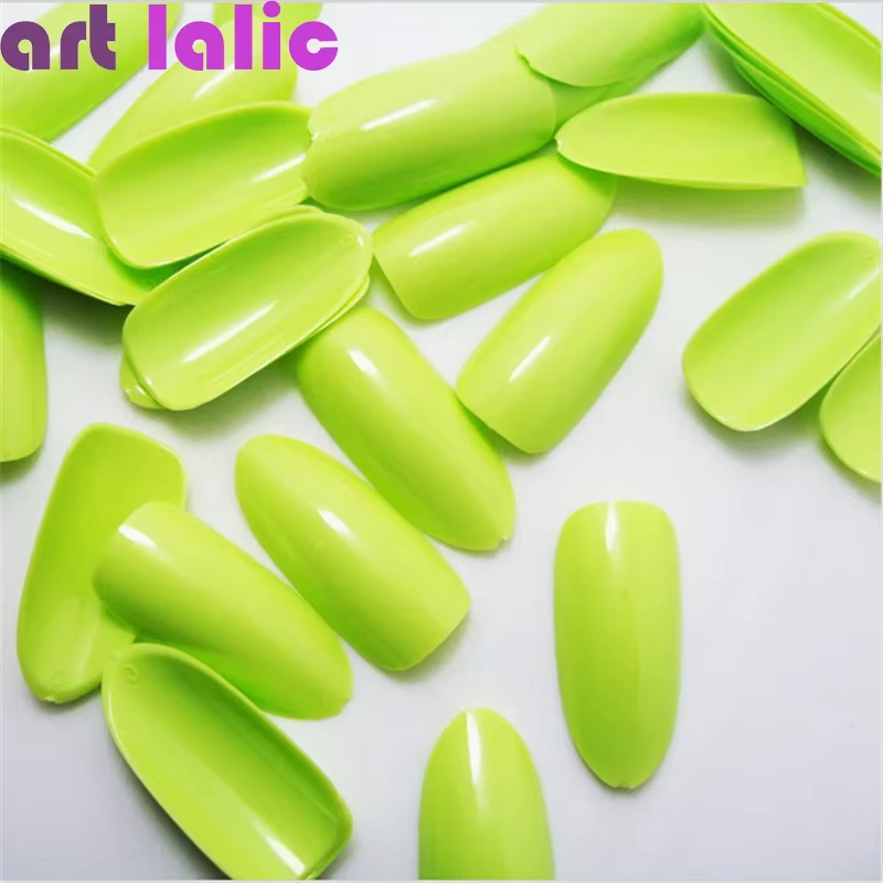 500 faux ongles en gel UV acrylique de forme ovale à couverture complète pour manucures et nail art