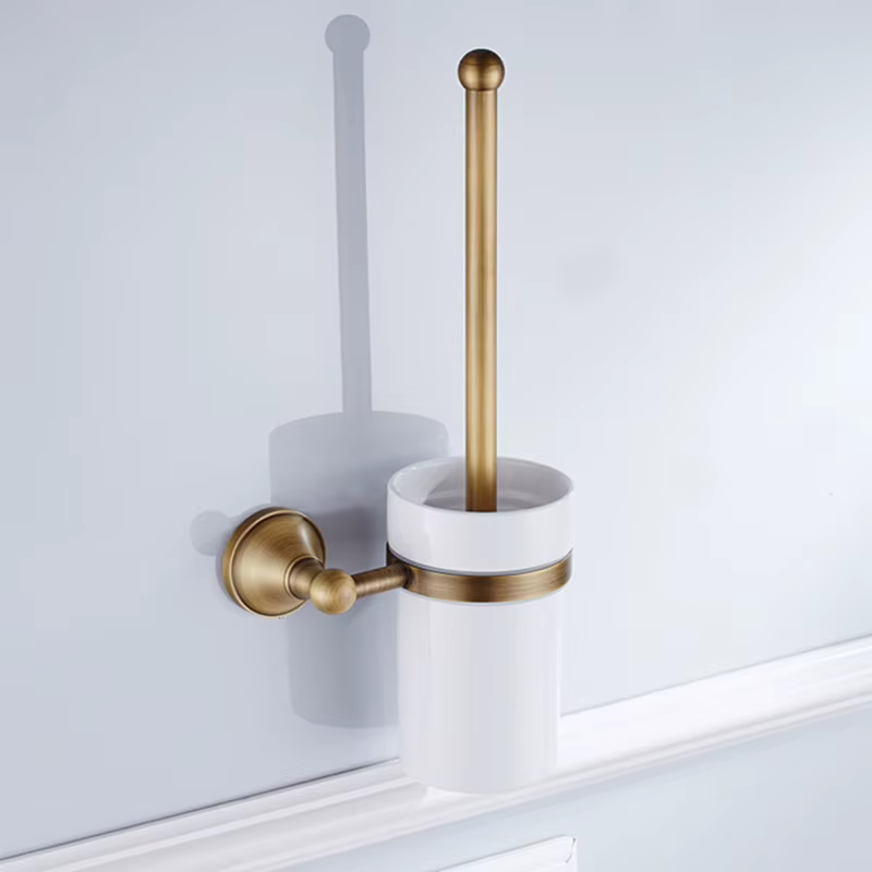 Accessoires de salle de bains en laiton Antique, ensemble de quincaillerie, porte-serviettes, porte-papier hygiénique, brosse de toilette, porte-savon de douche