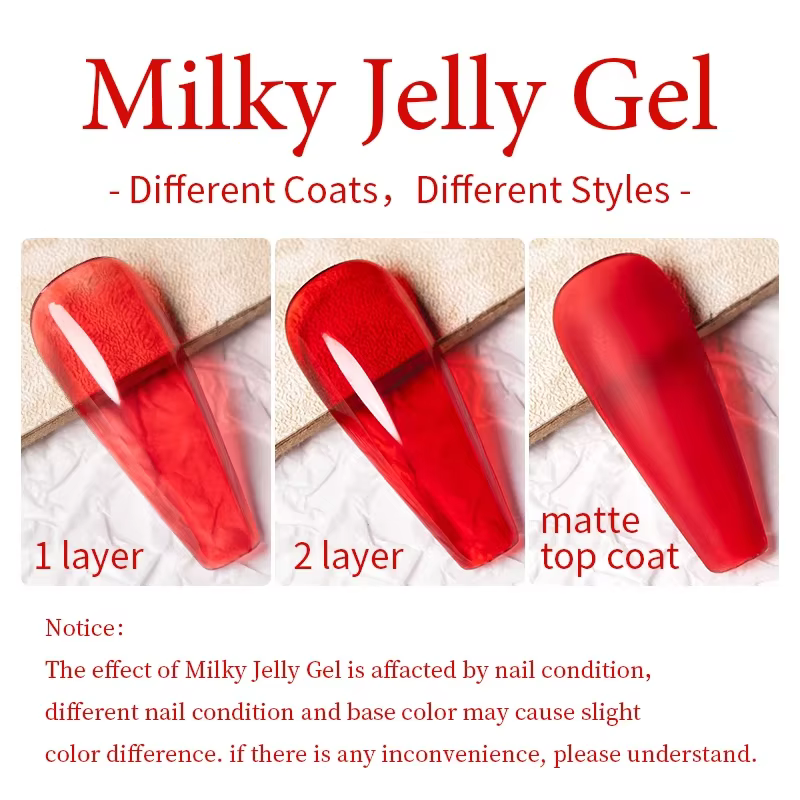 BOZLIN 7.5ml Gelée Nude Rouge Lacté Couleur Sang Gel Français Transparent Manucure Semi-Permanente Soak Off Vernis à Ongles Nail Art