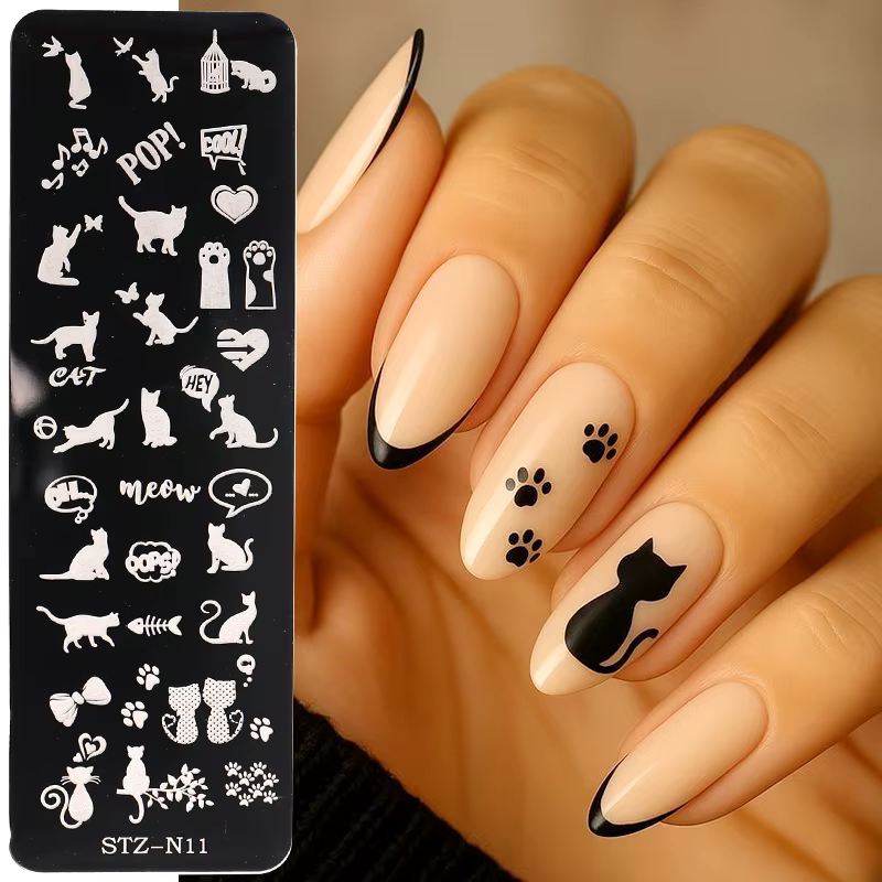 Plaques de stamping pour ongles de Pâques mignonnes