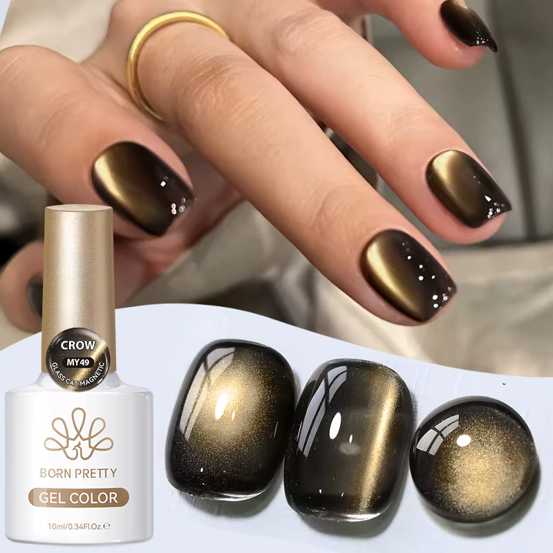 BORN PRETTY 10ml verre noir chat Gel magnétique vernis à ongles Style Punk Nail Art manucure Varnis Gel Semi Permanent