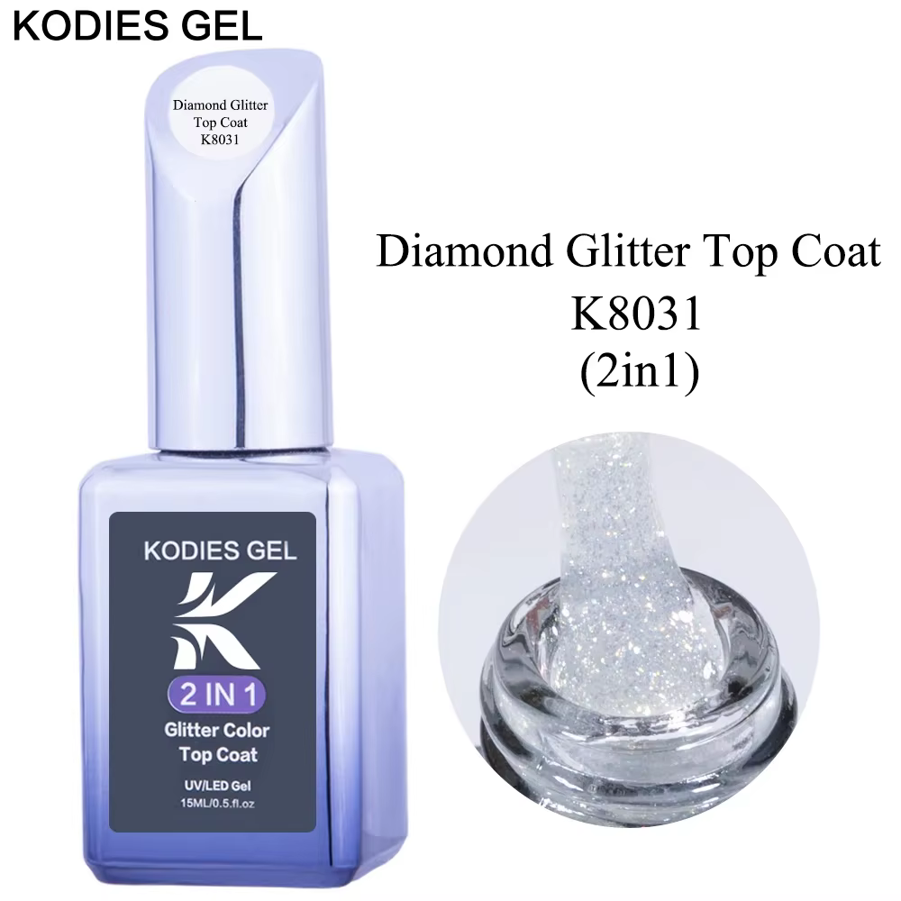 KODIES GEL diamant couche de finition pour vernis à ongles 15ML Super brillant UV Gel