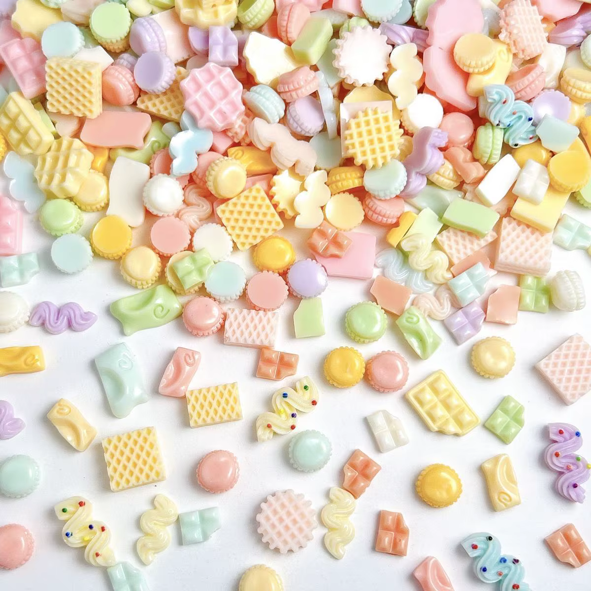 Macaron coloré Adorable chocolat crème barre ongles breloques simulé grilles Biscuits Dessert série résine Nail Art décorations bricolage