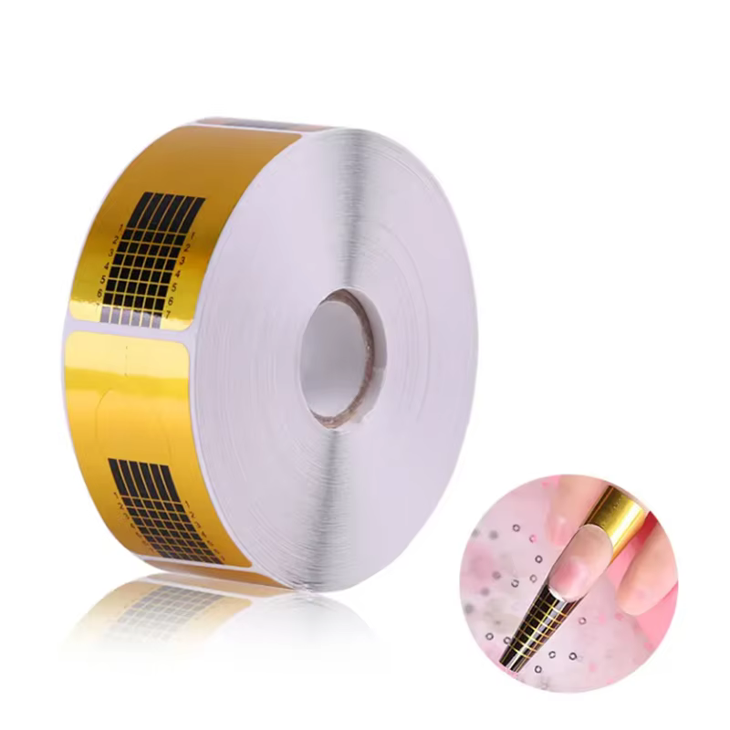 Autocollant de forme d'ongle pour pointes de poudre acrylique
