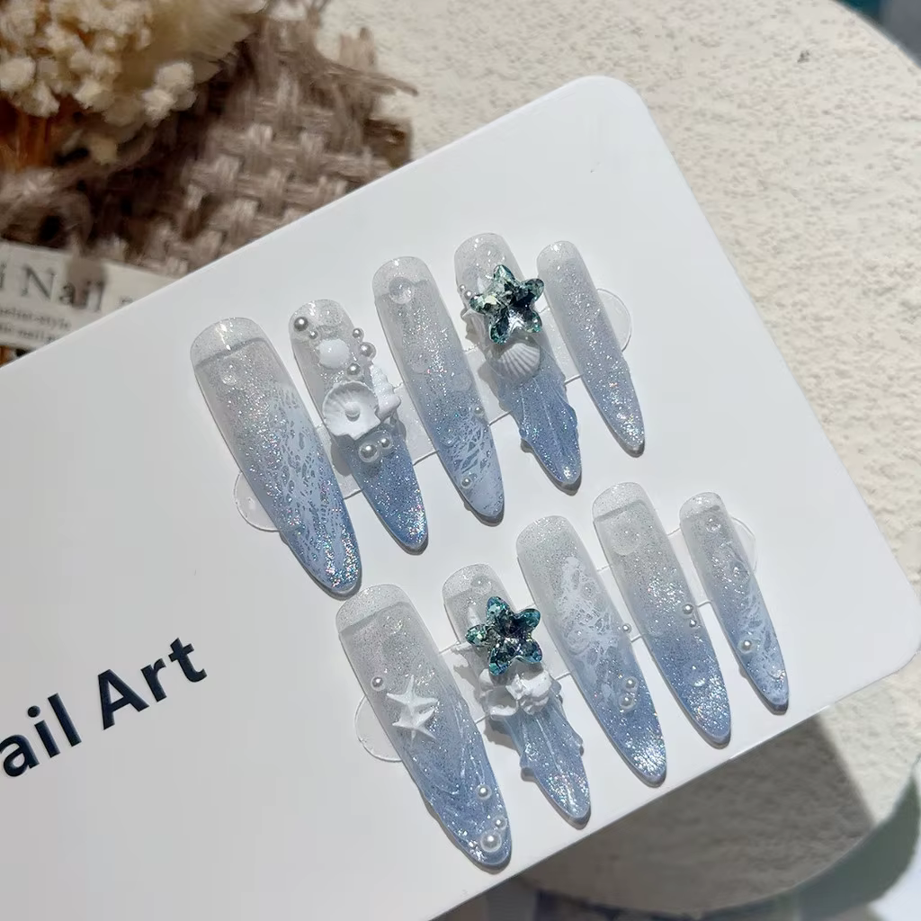 Faux ongles à presser longs et ovales