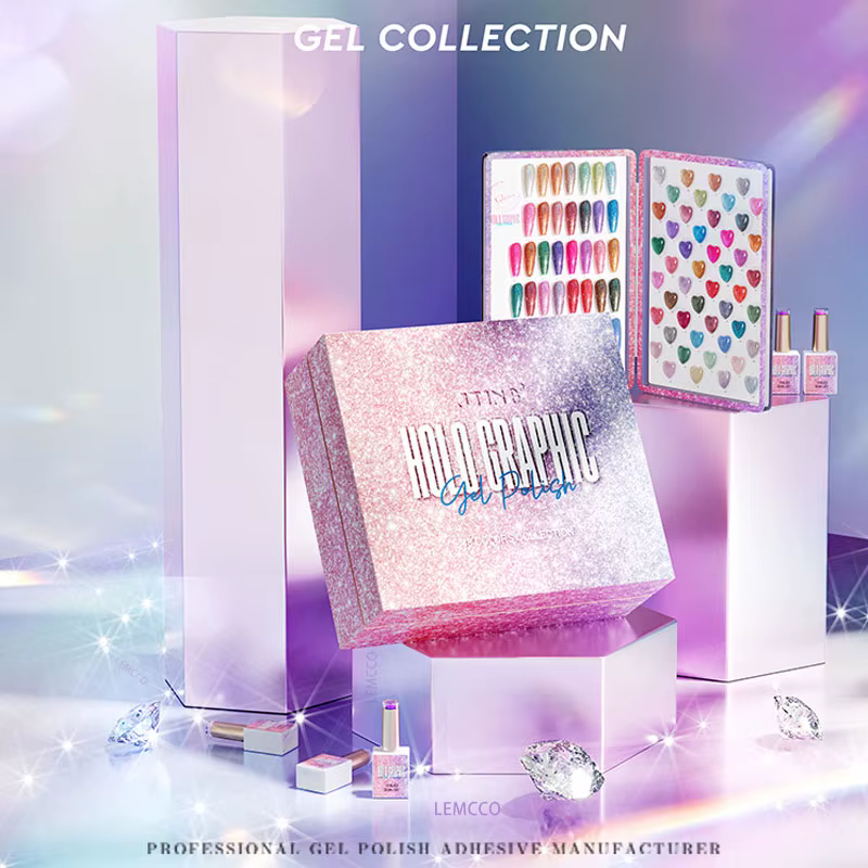 Eleanos nouveau 48 pièces paillettes Laser Gel vernis à ongles ensemble avec livre de couleur