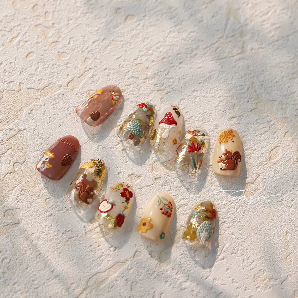 Autocollants pour ongles d'automne 5D