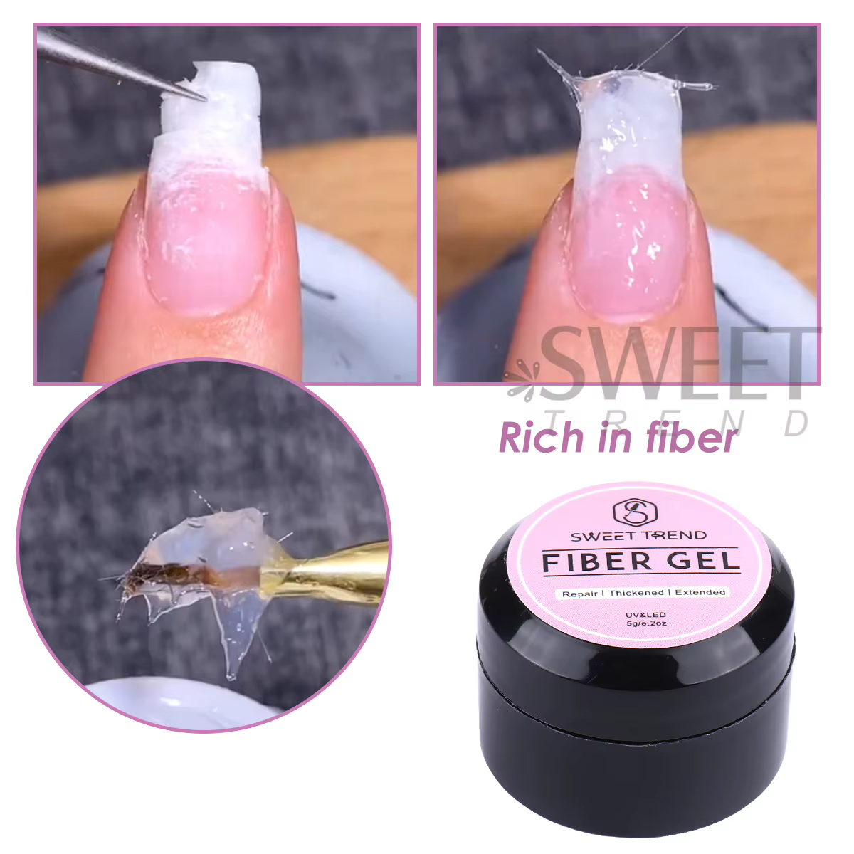 Vernis à ongles Gel réparé par fibres