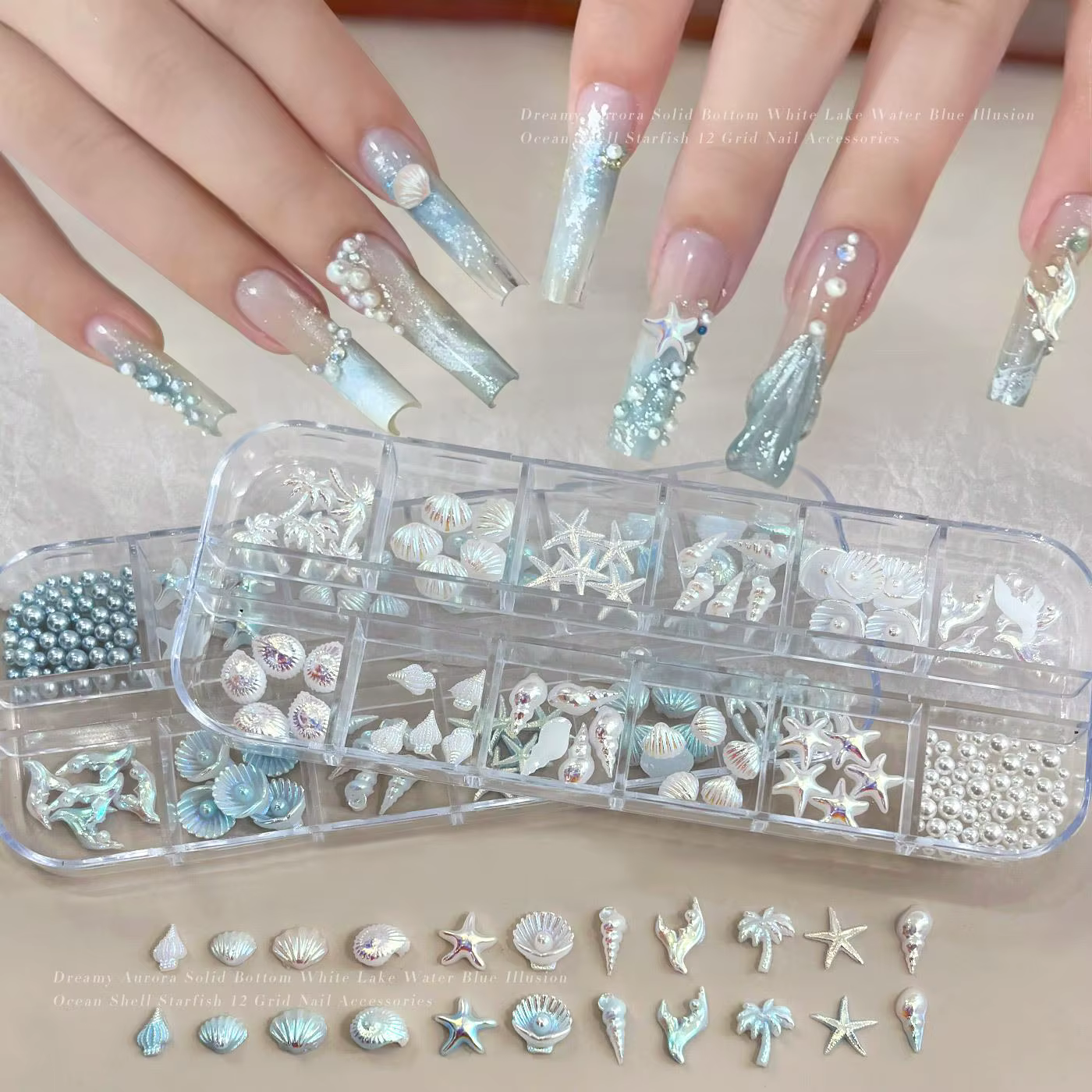 12 grilles de breloques 3D pour ongles