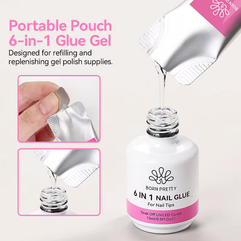 15ml 6 en 1 Extension multifonctionnelle vernis à ongles UV Gel rechargé paquet construction