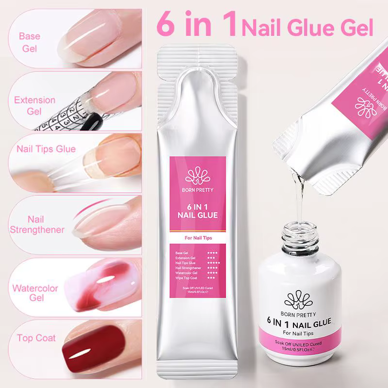 15ml 6 en 1 Extension multifonctionnelle vernis à ongles UV Gel rechargé paquet construction