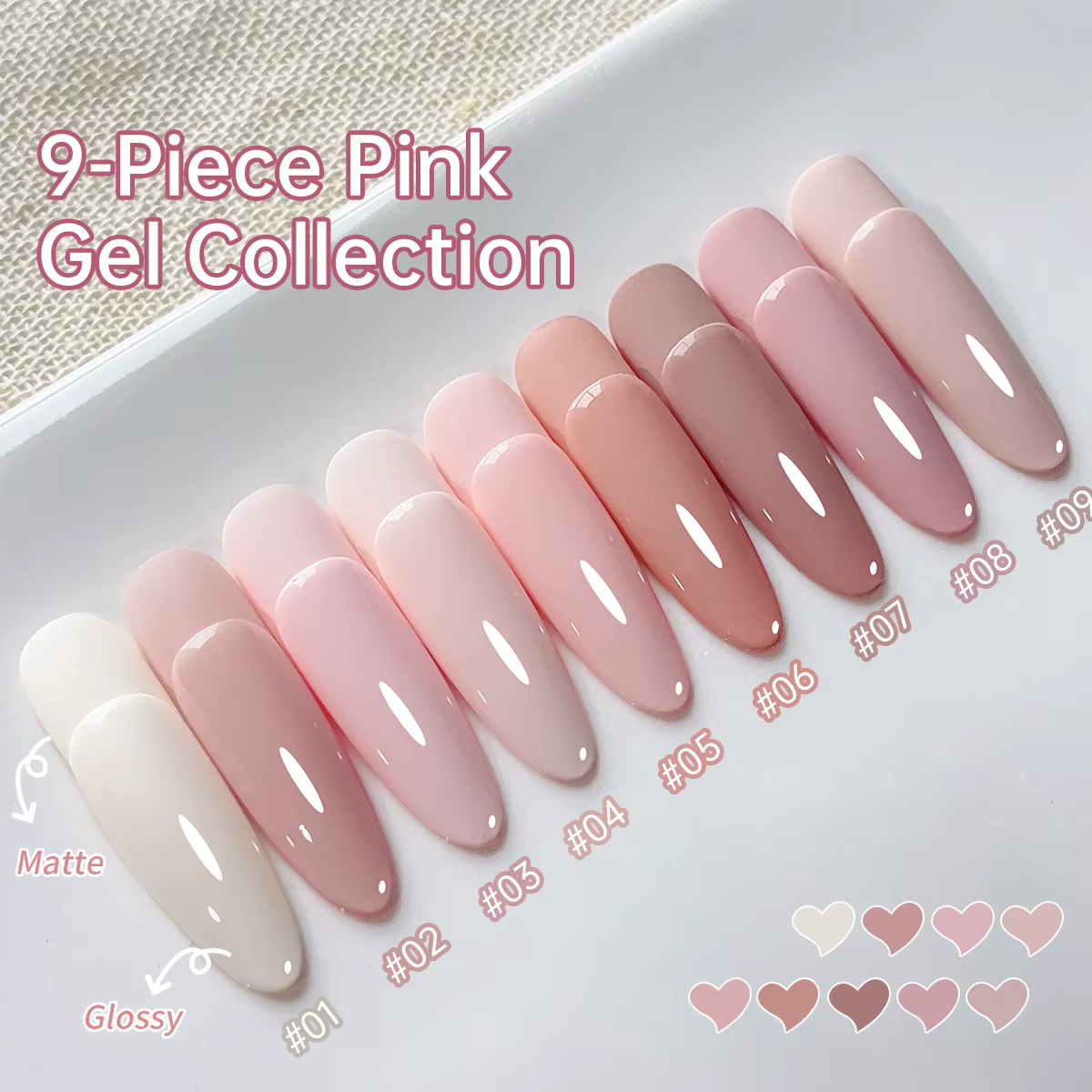 Colle rose pour vernis à ongles
