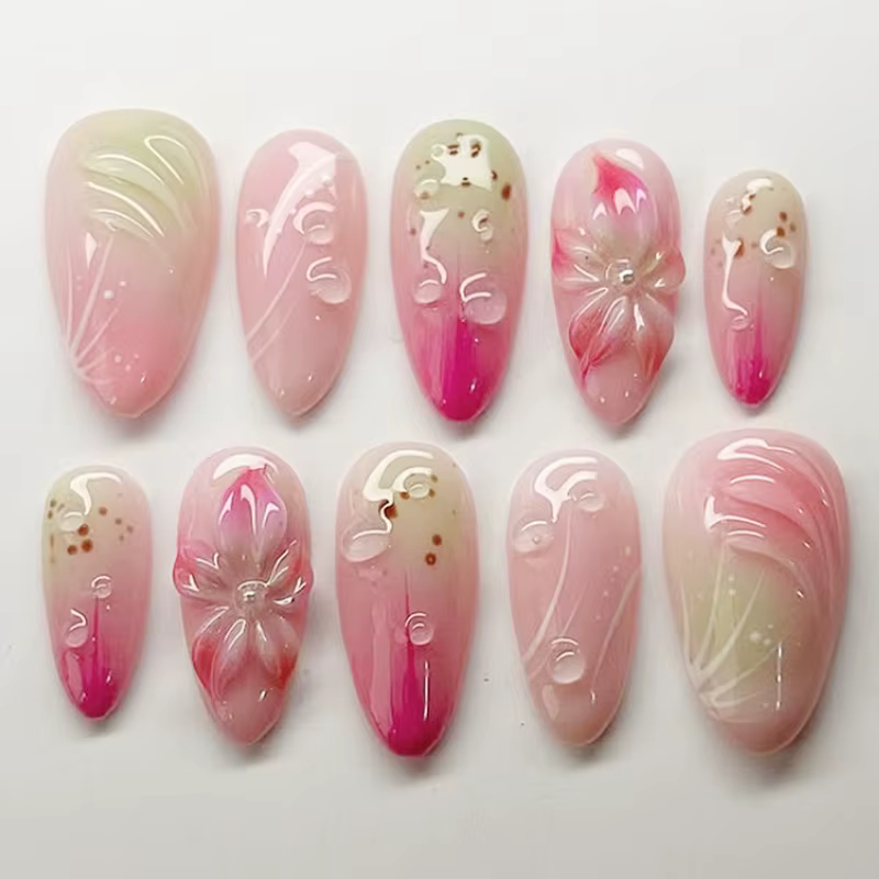 24 pièces doux Cool français faux ongles patchs Vintage Y2k