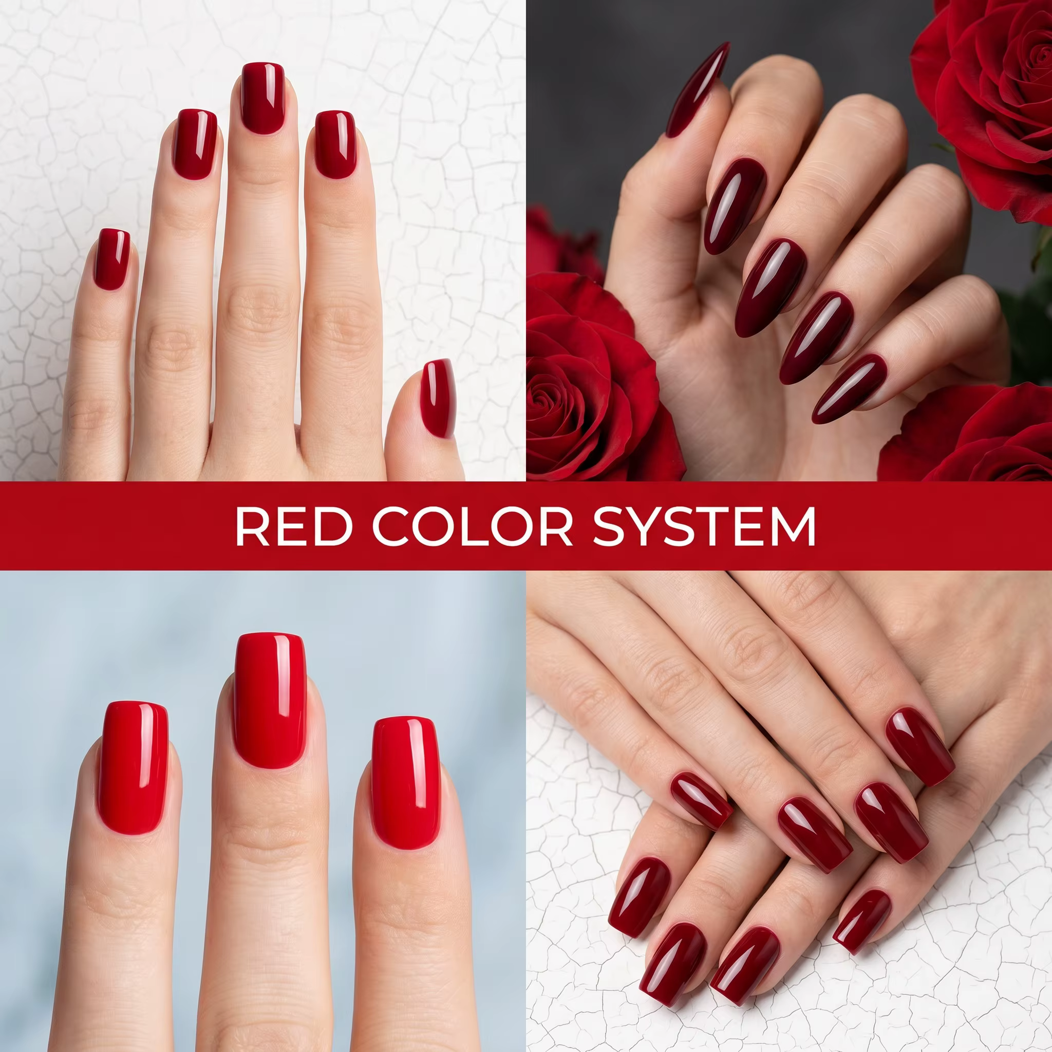 Un lot de 6 vernis à ongles gel brun-rougeâtre