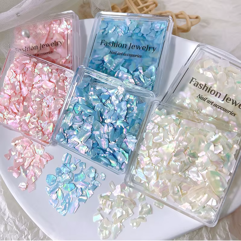 Aurora-Flocons de Coquillage N64.Décorations de miles, Ormeau Naturel, Tranche Irrégulière, Coquillages Minces, Pierre de Mer, Accessoires de Manucure pour Nail Art