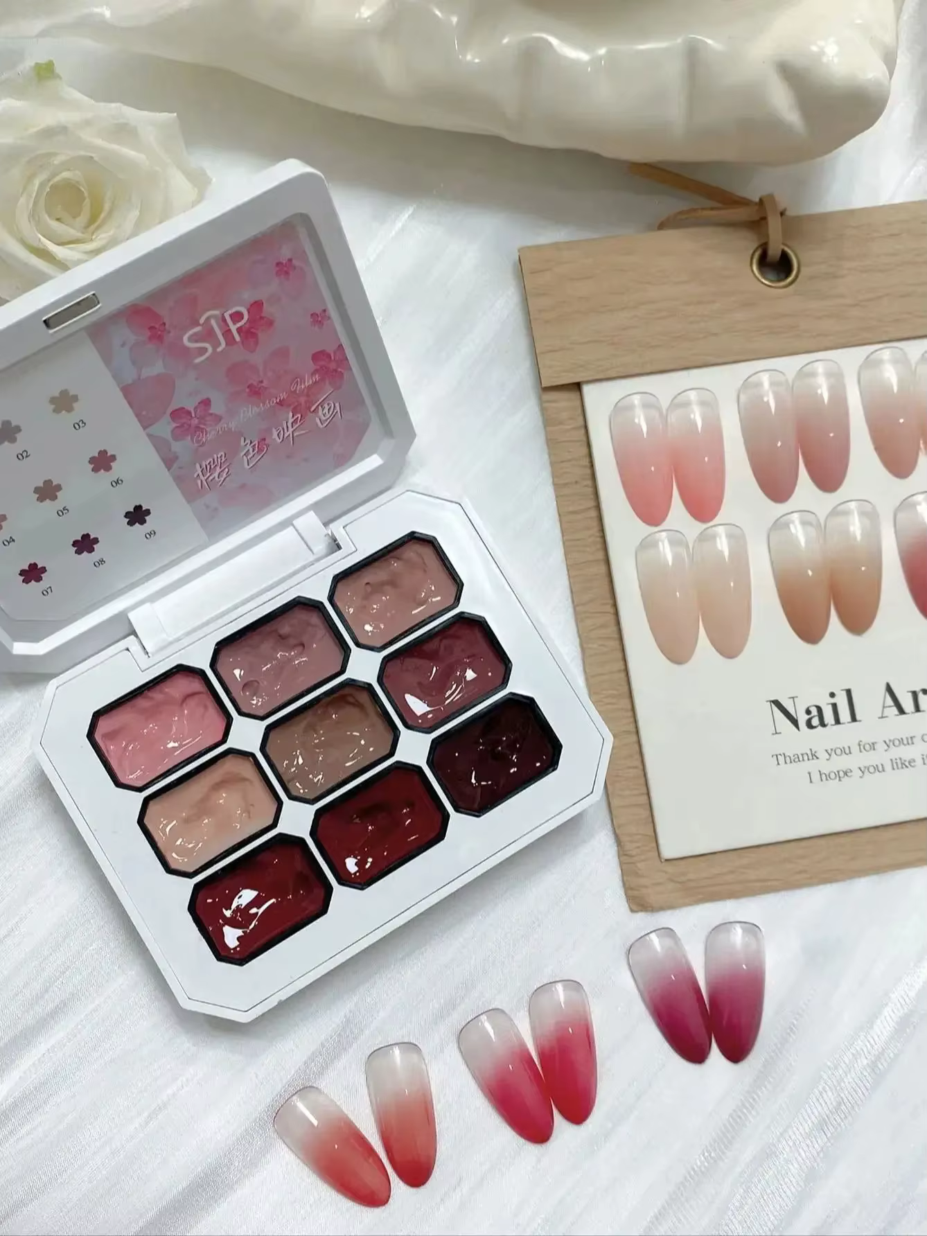 Collection de 9 couleurs Cherry Blossom – Gel à ongles haute intensité chromatique pour le mélange