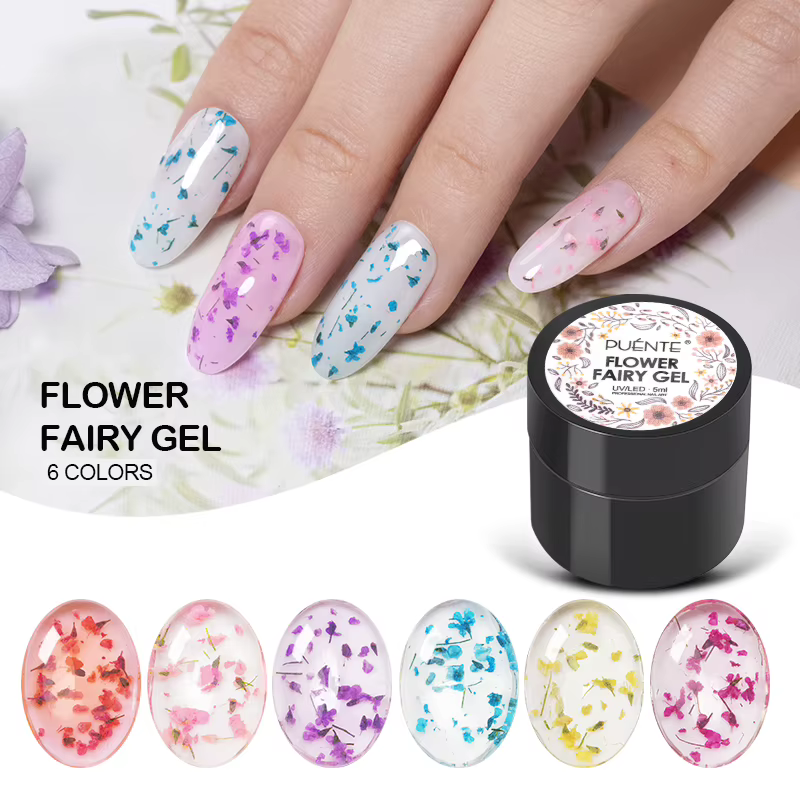 PUENTE 5ml Vernis à ongles gel Fée des fleurs Rose Violet Bleu