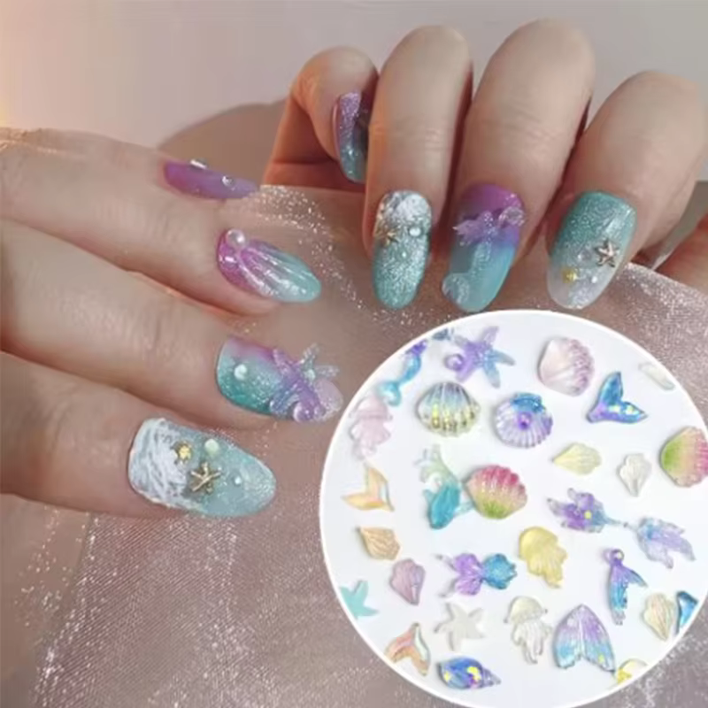 50/100 pièces créer une perle d'ongle de coquille de simulation 3D