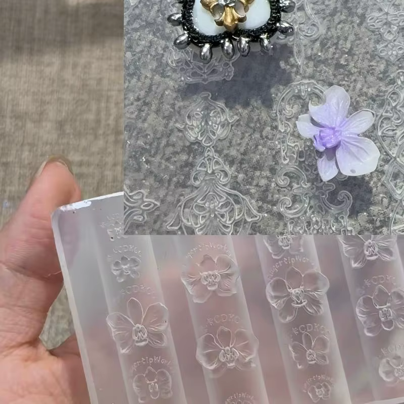 Moule à ongles Design orchidée papillon doux