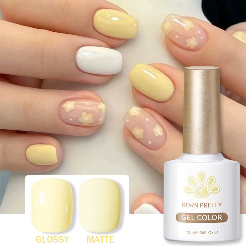 BORN PRETTY 10ml Gel Polish Crème Jaune Longue Durée Style Français