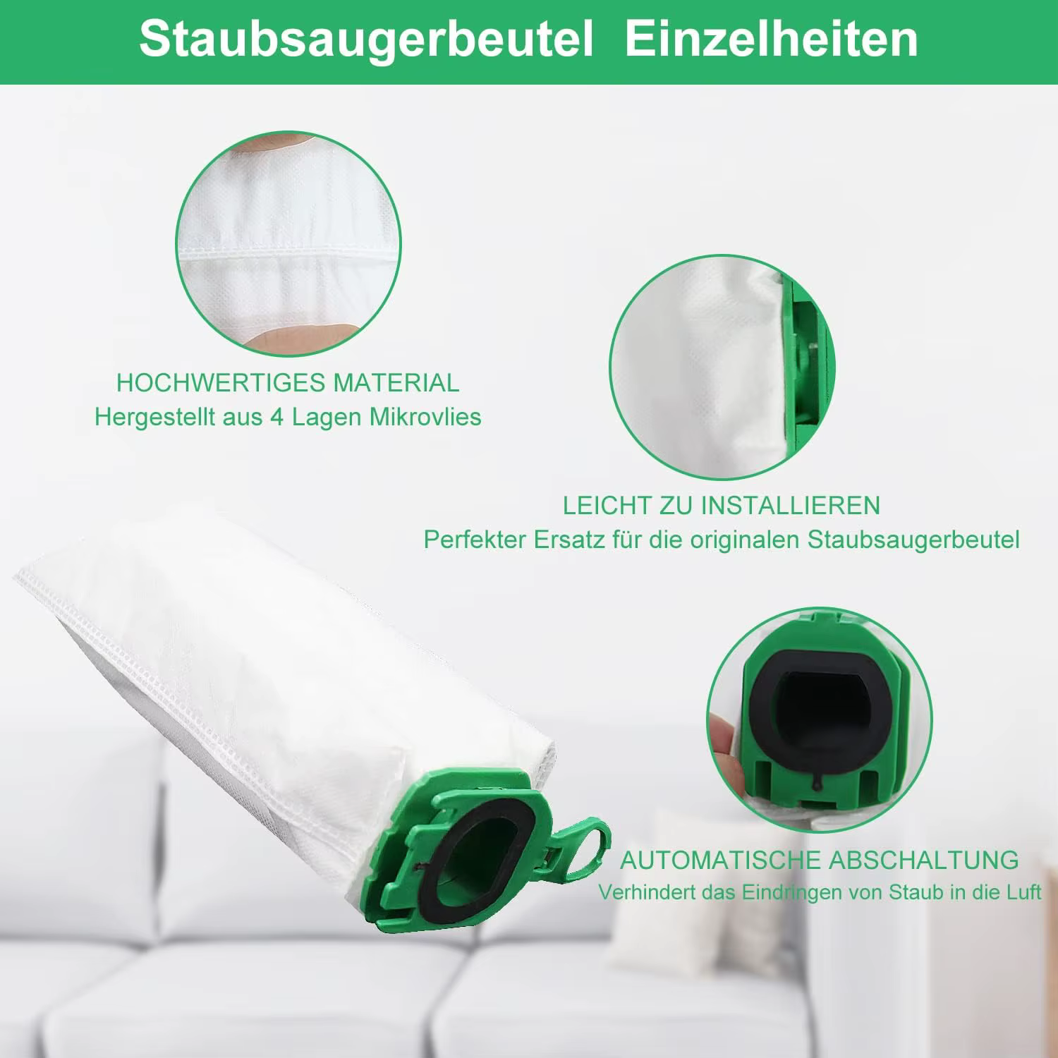 Sacs de remplacement pour aspirateur Kobold VB100, 10 pièces, sac de nettoyage pour Vorwerk, sacs à poussière