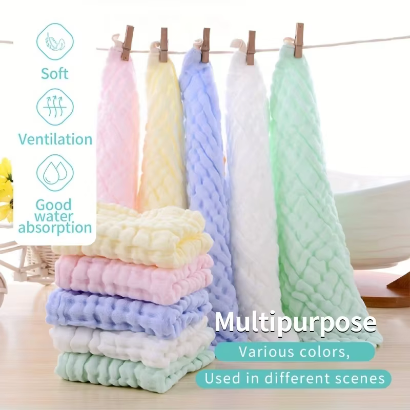 Gant de toilette en mousseline pour bébé, serviette de visage douce pour nouveau-né, peau sensible, registre de naissance