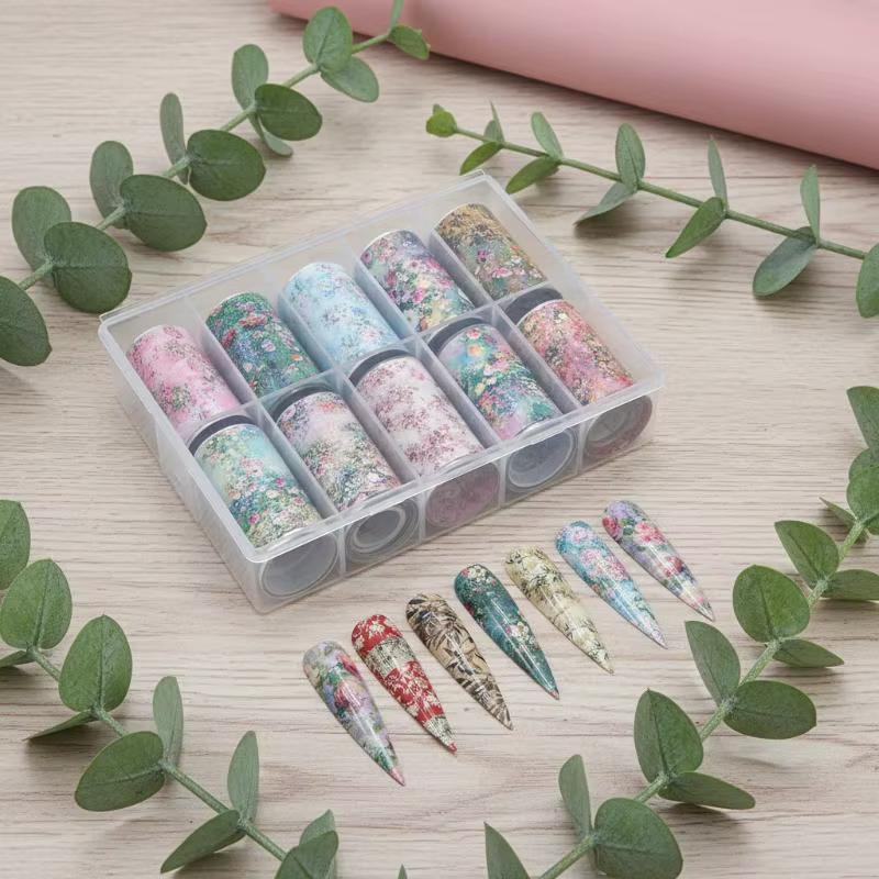 Feuilles de transfert pour nail art motif Rose Fleur